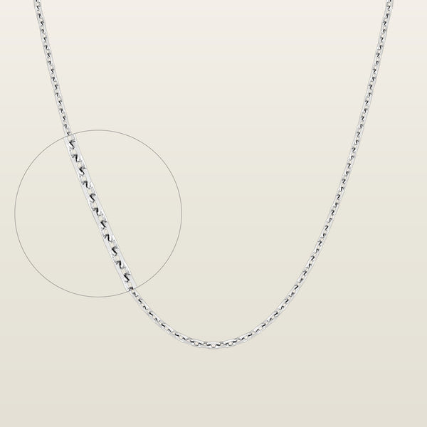 Maille forçat liméChaîne, or blanc - MR