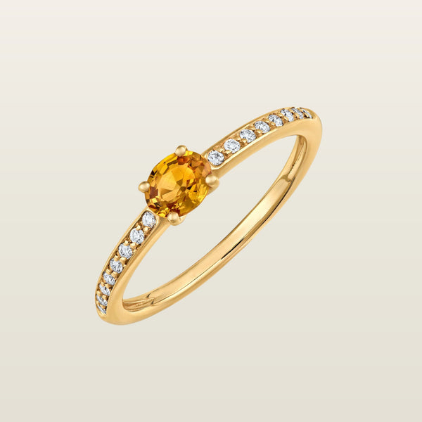 CandyBague, or, saphir orange taille ovale, diamants - CAL