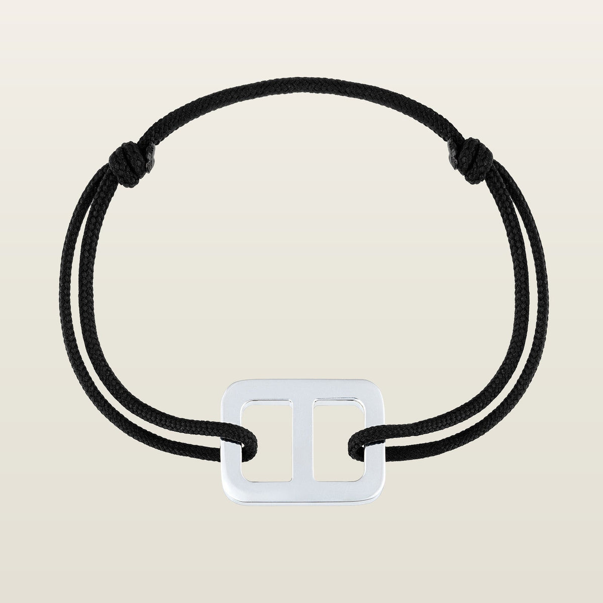 Bracelet en argent sur cordon 
