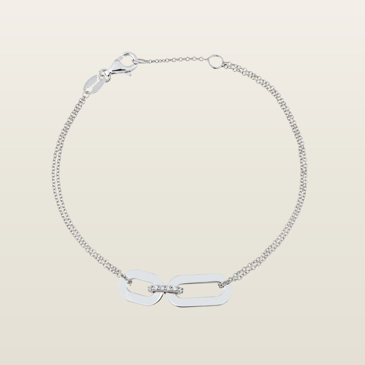 Bracelet en or blanc et diamants naturels 
