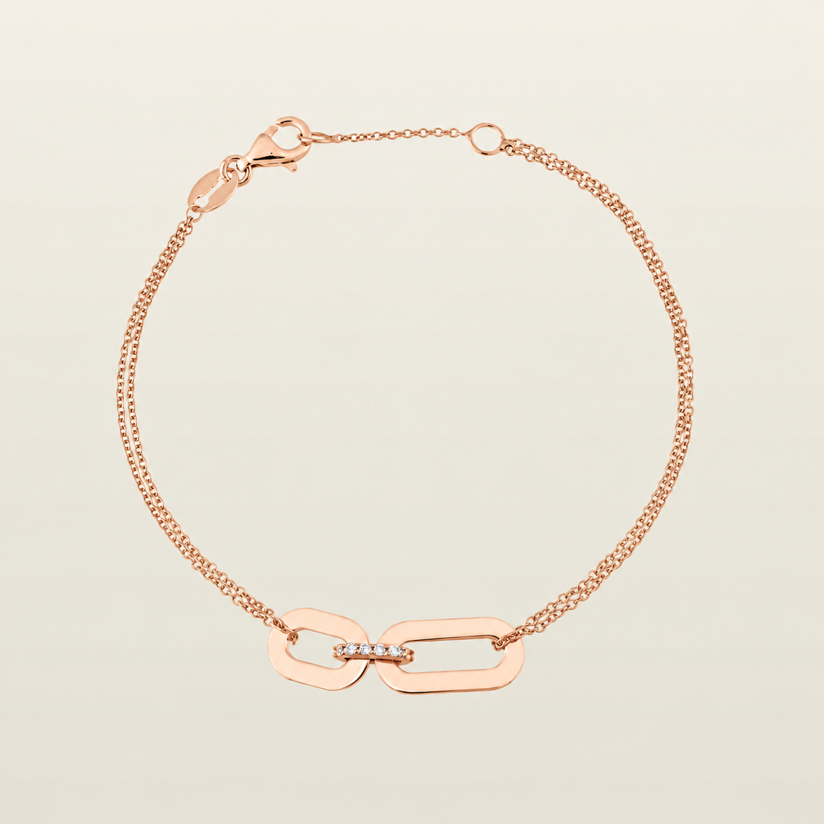Bracelet en or rose et diamants naturels 
