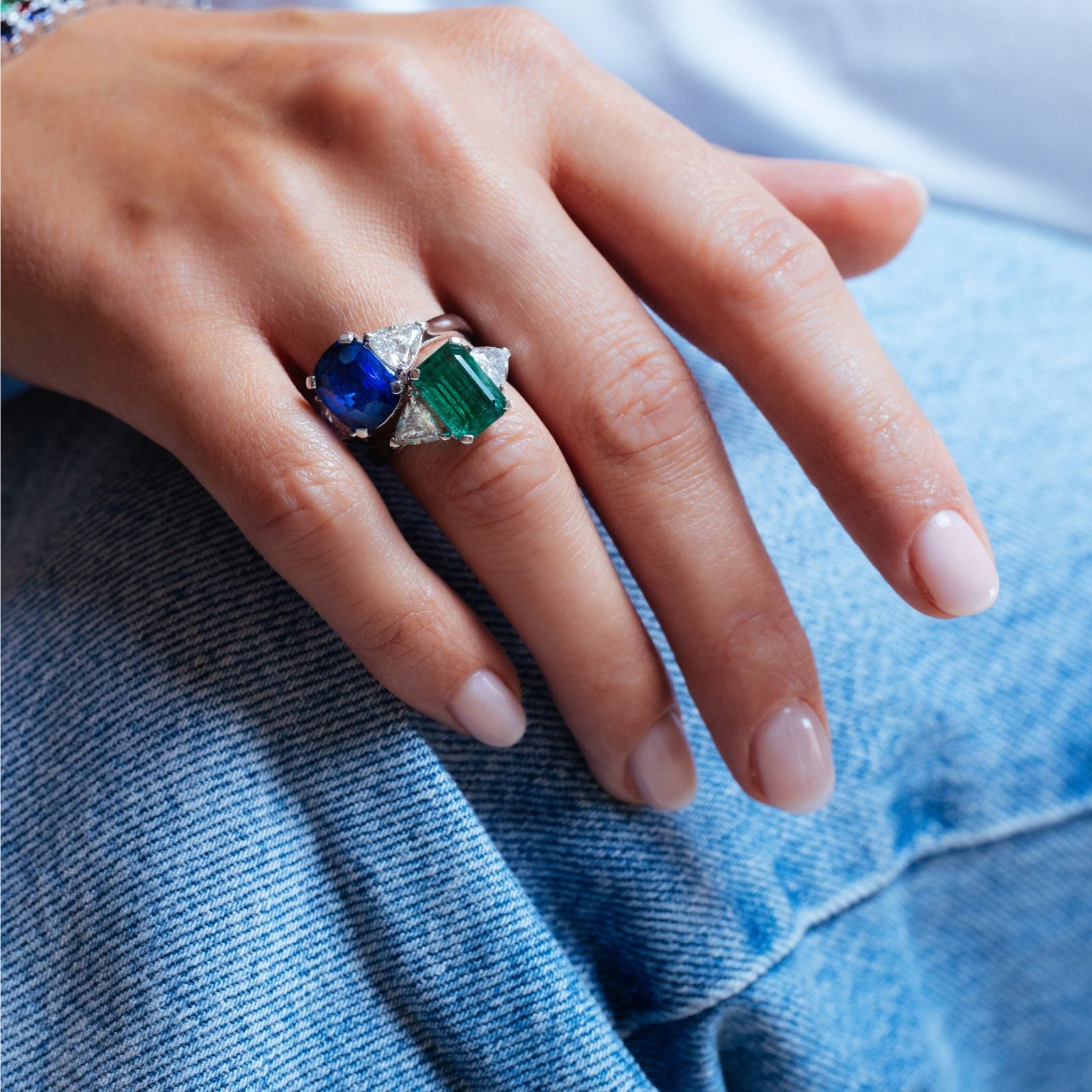 Trilogie Joy SaphirBague, or banc, saphir, diamants - PF