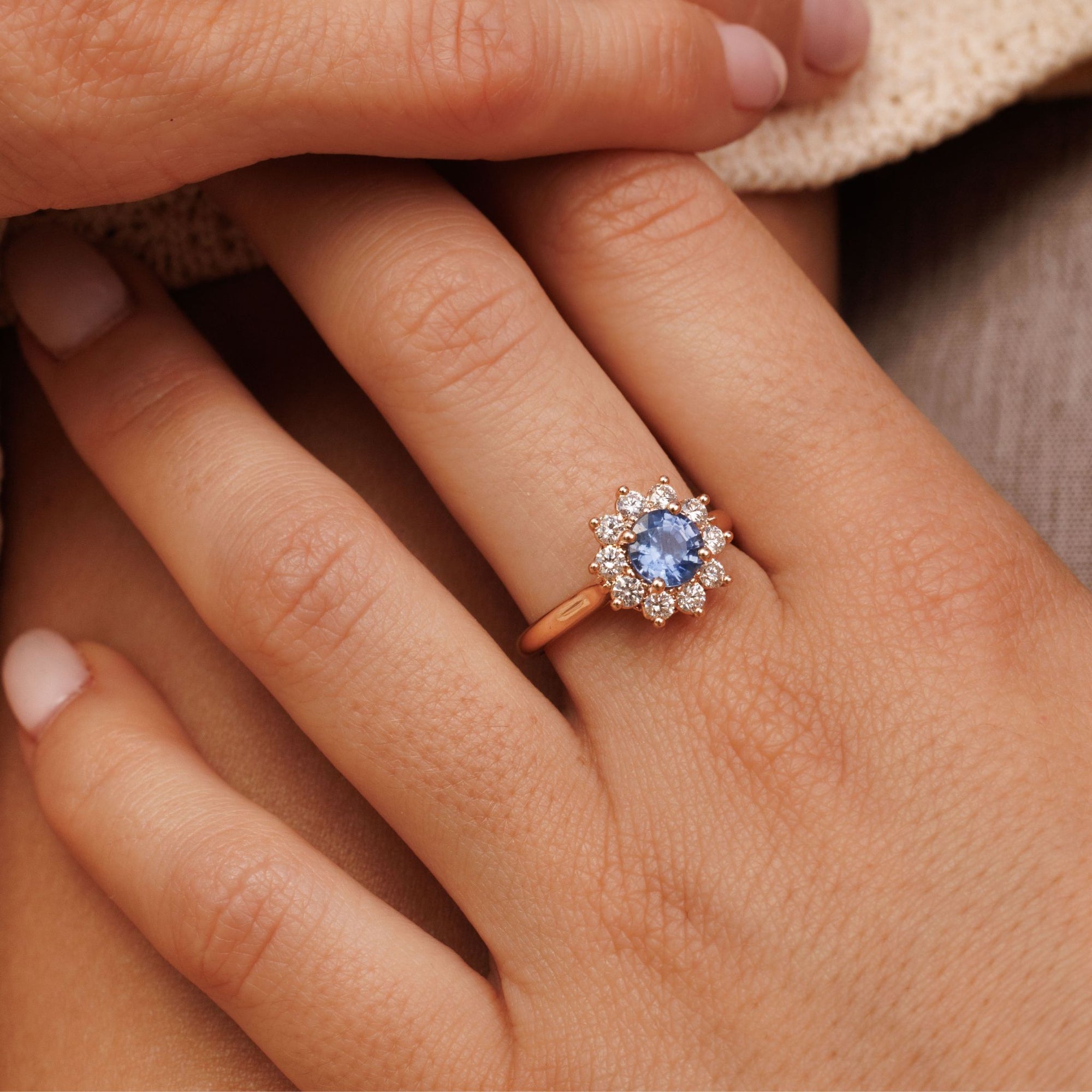 HéritageBague, or rose, saphir, diamants - Pellegrin