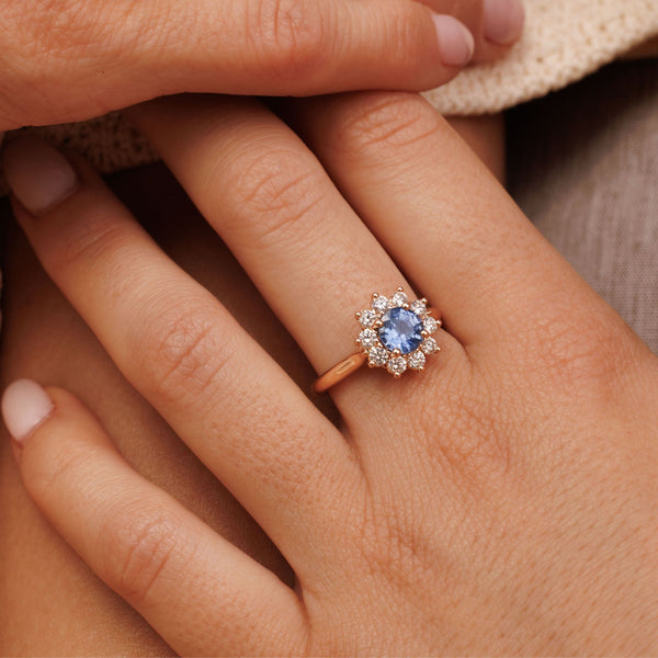 HéritageBague, or rose, saphir, diamants - Pellegrin