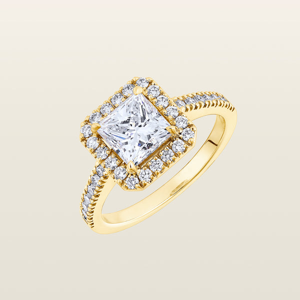 Anaïs 1840Solitaire, or, diamant taille princesse, diamants - PF