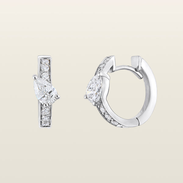 DéliceBoucles d'oreilles créoles, or, diamants taille poire, diamants - NM