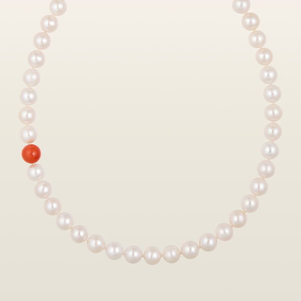 Collier perles et corailCollier, perles eau douce, corail, or  - Pellegrin