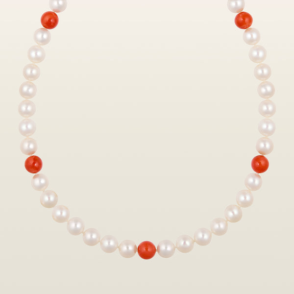 Collier perles et corailsCollier, perle eau douce, corail, or  - Pellegrin