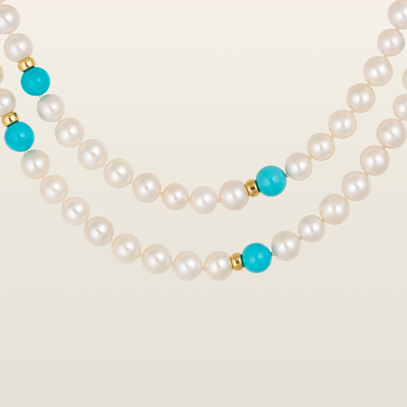Sautoir perles eau douce et turquoises