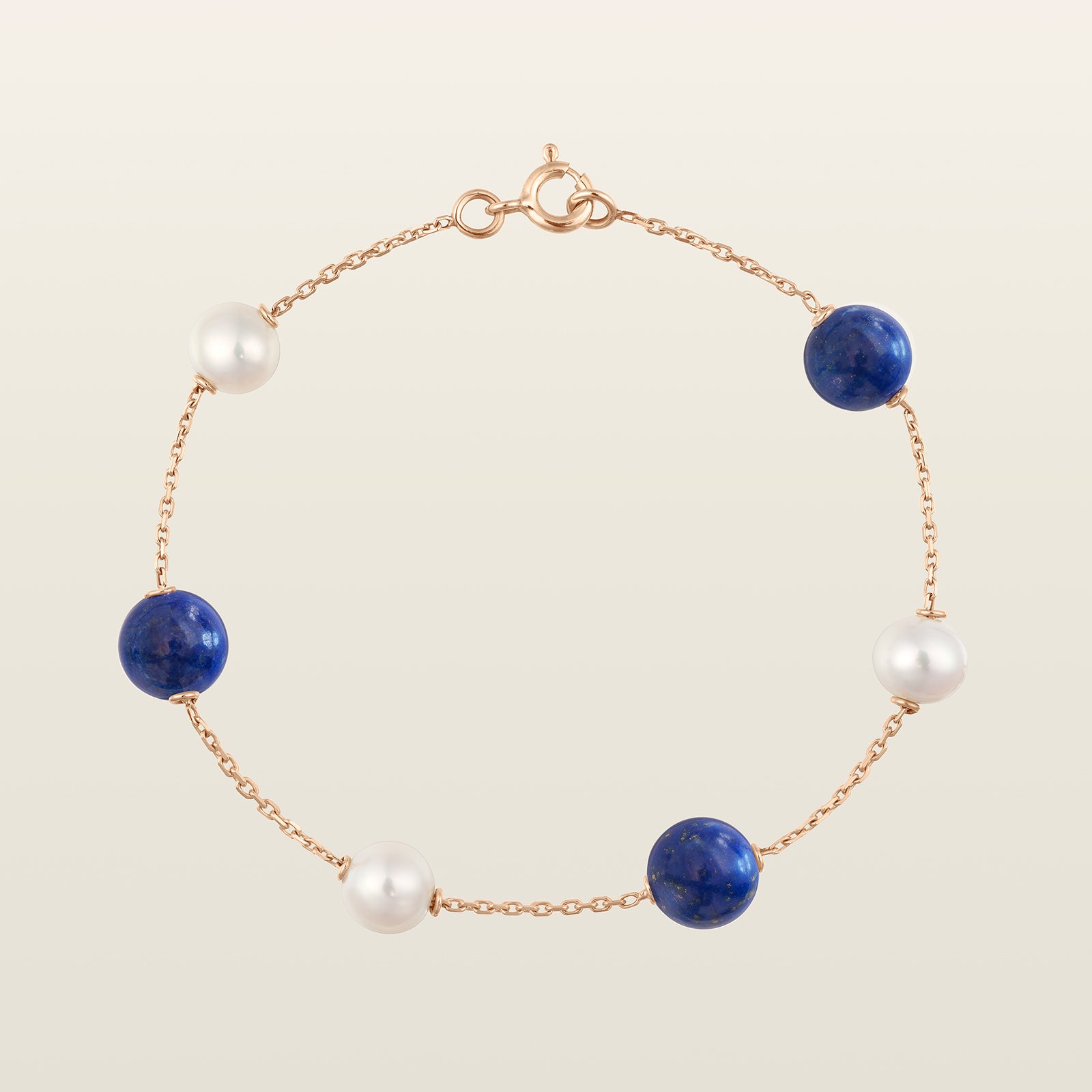Bracelet perles eau douce & Lapis
