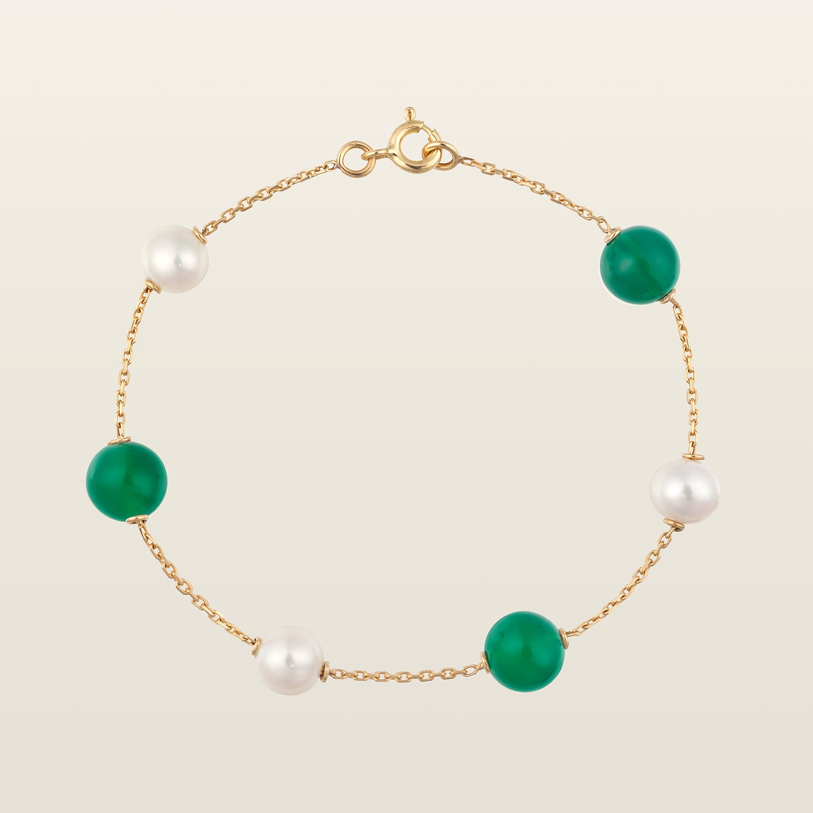 Bracelet perles eau douce & Chrysoprase