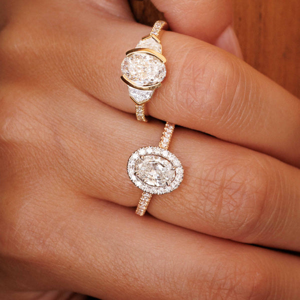 Anaïs 1840Solitaire or bicolore et diamant taille ovale - PF